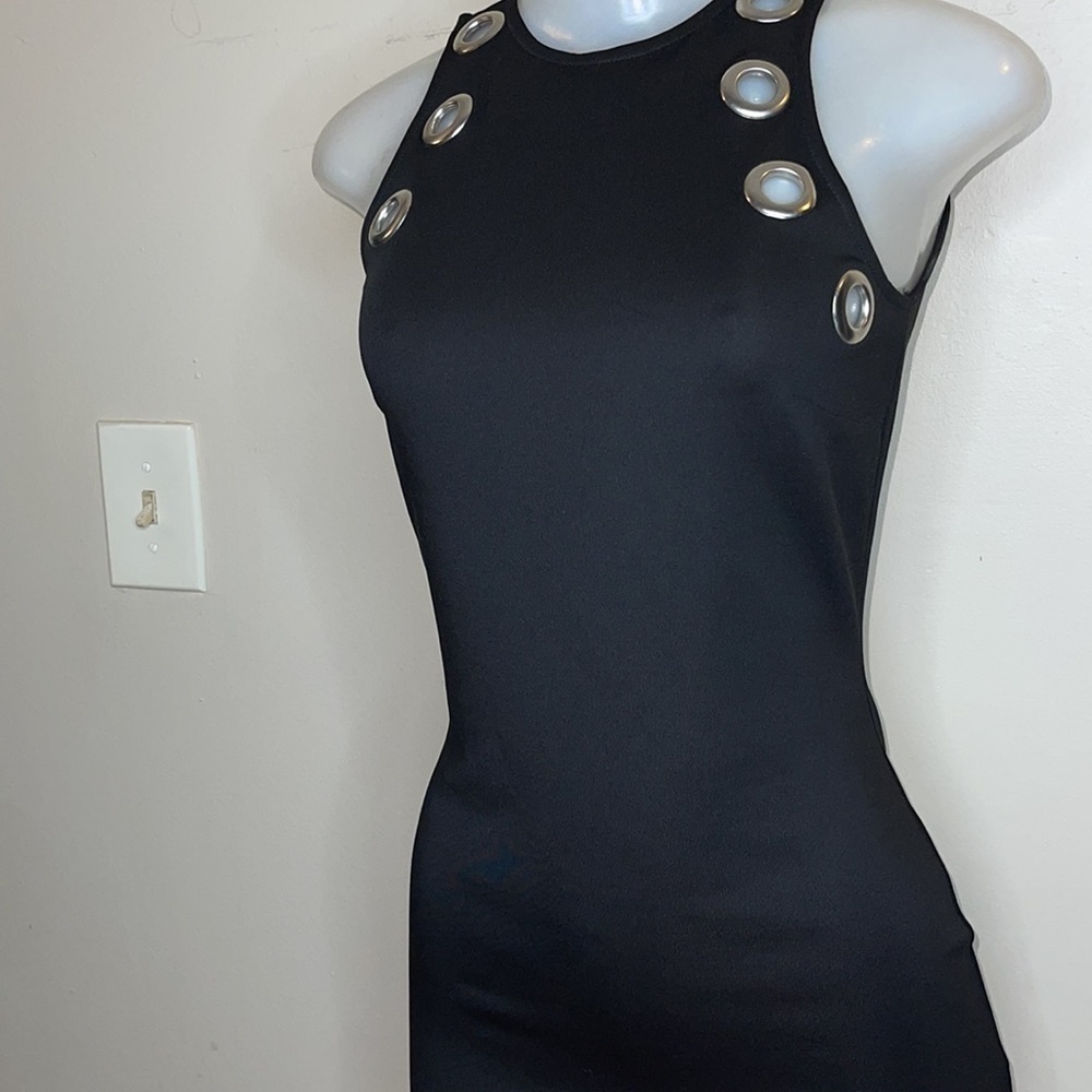 Topshop Mini Black Sleeveless Dress Size 2 - Picture 2 of 8